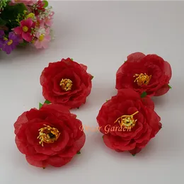 5 cm di tè artificiali rosa decorativi di seta percorsi per oggetti di barande per capelli oggetti accessori per la casa decorazione per matrimoni