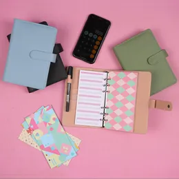 A6 PU Leather Budget Binder Notebook Money Envelopes Organizer for Cash Saving with Cash Envelopes,Expense Sheets and Marker Pen