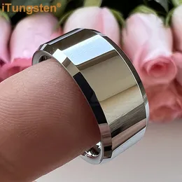 681012MM Men Women Tungsten Carbide Ring Wedding Band Engagement Ring With Shiny Polished Beveled Comfort Fit 240322