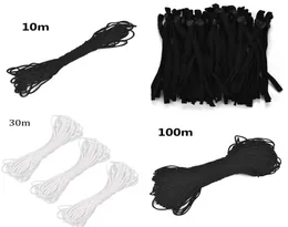 Elastic 3Mm Elastic 100 meters Round White bands Black Dunne rope For masks Clothing Elastic tape For Diy Sewing accessories3490981