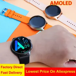 Uhren K58 Amoled Smart Watch Men Bluetooth Call Watch Siri Voice Assistent mit Drehknopf 24H Herzfrequenz Blutdruck Tracker.