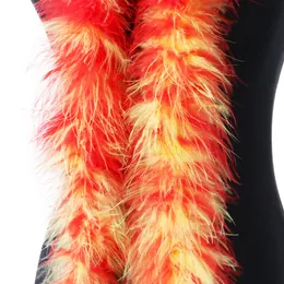 New Multicolor Feather Boas Fluffy Soft Marabou Feather Scarf 2 meter Carnival Stage Clothing Sewing Decor Boas for crafts