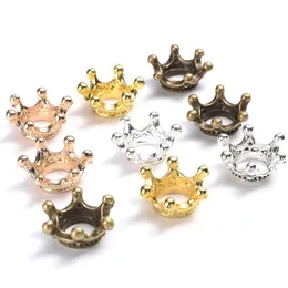 102050pcs Crown Form Charms Perlen 6*9mm12mm Legierung loser Abstandshalterperlen für Schmuck Making DIY Armband Halskette Accessoires 240408