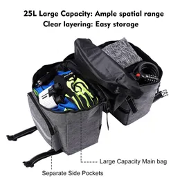 WEST BIKING 25L Bicycle Bags MTB Bike Rear Bag bolsa bicicleta Rear Seat Trunk Bag Bicycle Pannier Luggage Carrier Cycling Bags