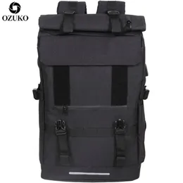 OZUKO 40L Large Capacity Travel Backpacks Men USB Charge Laptop Backpack For Teenagers Multifunction Travel Male School Bag 211203224x