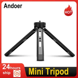 Tripods Mini Mini Metal Tripod Aluminium Aluminium Stand Stand Stand Stand Therpod مع 1/4 بوصة برغي لـ DSLR ILDC كاميرا كاميرا العرض