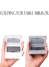 Mini Laptops Mirror Portable Mini Laptop Mirror Personality Make Up Mirror Laptop Compact Mirrors Makeup Tools2321365