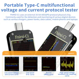 FNIRSI-C1 Type-C PD Trigger USB-C Voltmeter Ammeter Fastladdning Protokoll Test Type-C Mätare Power Bank Tester med PC-programvara