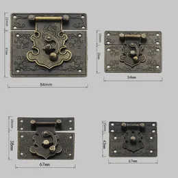 1st antika hasp zine legering spänne spärr brons växel lås för smycken trälåda fodral möbler dekorativa hårdvarubeslag