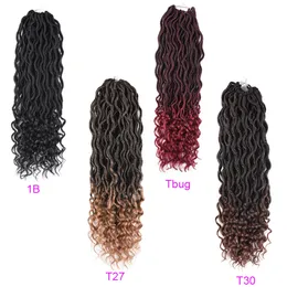 Tomo Synthetic Bohemian Faux Locs Curly Crochet 브레이드 20 인치 24 가닥 흑인 여성을위한 크로 셰 뜨개질 머리