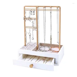 Caixas de armazenamento Ringos de colar de mesa de comprimido Bracelets Stand Stand Display Organizer Stands brancos