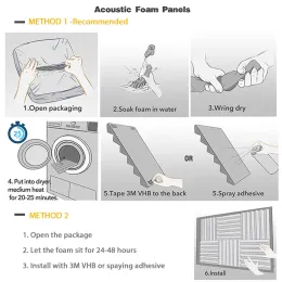 GEEPRO 8PCS 300X300X50MM STUDIO SUNDYPROOFING ACOUSTIT PANEL ACOUSTIT FOAM SoundProof Foam Tile Wedge音響アイソレーター