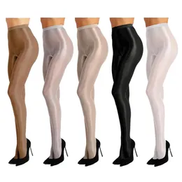 Sexy Stay Up Thigh High Silk Stockings 70D Womens Control Pantie Dance Tights Ultra Shimmery Footed Tights Thickness Pantyhose 240401