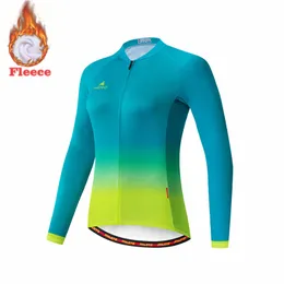 Miloto Winter Women Cycling Roupas de manga longa Jersey Set Road Bike Fleece Thermal Jacket Women Women Sportswear Warm Training Suacé