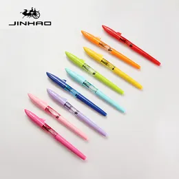 Jinhao Shakr 시리즈 사탕 컬러 분수 분수 펜 어린이 학생 귀여운 상어 커버 0.5mm 0.38mm 잉크 펜 12 색 선택