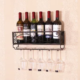 Wall Mounted Wine Rack Organizer Hanging Bottle Glass Holder Storage Shelf for Red, White, Champagne