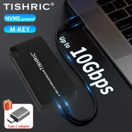 Enclosure TISHRIC Aluminum M.2 Single NVME Protocol of Solidstate Drive Box USB3.1 M.2 NVME SSD ENCLOSURE Case Support 5TB