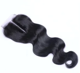 Бразильская девственница человеческие волосы 35x4 закрытие кружева перуанское малазийское индийское монгольское волну