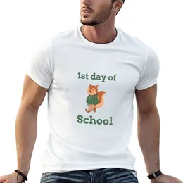 Herren Polos 1. Schultag Back to T-Shirt Edition T-Shirt Boys Shirts für einen Jungen Herren Baumwolle