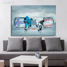 Modern Sports Hocky Canvas Painting Wall Art Field Hockey Wall Pictures Gym Posters and Prints for Living Room Home Decoration