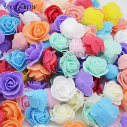 50pcs/lot 3cm Mini Pe Foam Roses Multi-Use Flower Heads Home Garden Diy Wreath Supplies Decoration الزفاف