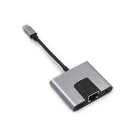 Hubs TypeC till Ethernet LAN Network Adapter Hub USB C till 3,5 mm Ljud PD Fast Charging Docking Station för bärbar dator -surfplatta