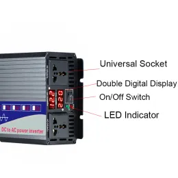 3000/4000/5000W Inverter DC 12V 24V 48V - AC 220V Voltaj Dönüştürücü Trafo Güneşi Çift Dijital Ekran Güç İnvertör