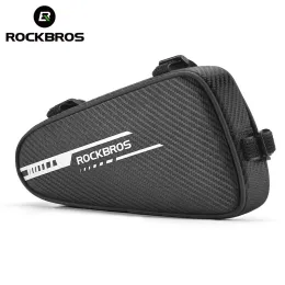 Rockbros 1.2lbicycle bag 사이드 포켓 ​​twill toxturotube triangle bag 터치없이 타기 Lengs 반사 가방 자전거 액세서리