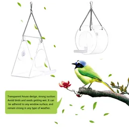 تغذية الطيور الأكريلية ماء ماء مربع مضاد للببغاء ببغاء التغذية Cockatiel Lovebird Feeder Pet Birds