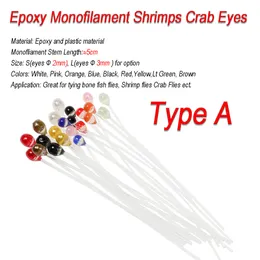 Vampfly 20pcs/10 çift epoksi monofilament karidesler yengeç gözleri kemik balıkçıları sinek karidesler yengeç tuzlu su yemleri sinek bağlama malzemesi s l