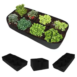 Filzatattuch rechteckiger Pflanztasche 4/8 Taschen für Gemüse Blumen erhöhte Gartenbett Multi-Grid