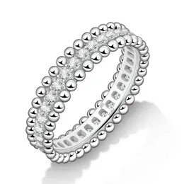 Anelli di band Full Malibdenum Silicon Anghioulazione della coppia Ringi Promise 925 Sterling Silver D Vvs1 Diamond Wedding Ring J240410