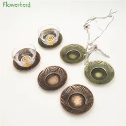 Alloy Coaster Saucer Teaware Tea Coasters Frog Lotus Leaf Cup Holder Kung Fu Tea Ceremony Tea Set Accessories