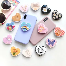 Creative Desktop Holder Grip for Phone Folding Heart Shape Telephone Support for Iphone Korean Cellphone Accessories