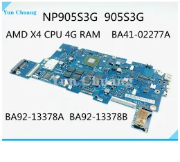 اللوحة الأم BA4102277A BA9213378A BA9213378B لـ SAMSUNG NP905S3G NP915S3G LAPTOP Motherboard Quadcore X4 CPU 4G RAM