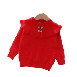 Flickor tröjor Spring Autumn 1 2 3 4 5 6 år gamla barn Woolen pullover tröja kläder för baby tops barn tröja 2022