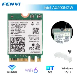 Karty Dual pasm Wi -Fi 6 Intel AX200 2974 MBPS Bluetooth 5.2 WiFi 6e AX210 Wireless M.2 802.11ax laptop Mumimo Ngff Wlan WIFI Win10