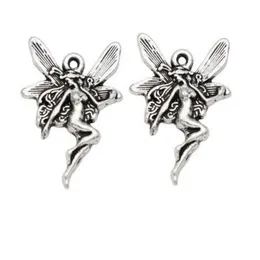 200pcs Alloy Angel Fairy Charms Antique Silver Charms Anhänger für Halskettenschmuck Erstellen 21x15mm294k