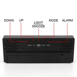 Alarm Clock LED Digital Clock Voice Control Voice Control Bedside Time Temperature Display Acrylic/Mirror Snooze