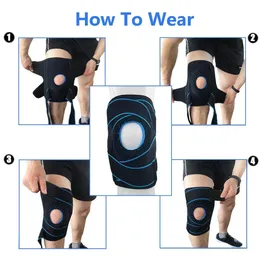 Aolikes 1pcs knee دعم coolfit Quick Dry Silica Gel 4 Springs Sports Kneepad Brace Pads Knee Pads Hole Knee Protector