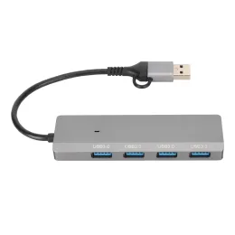 Hubs Typ C Hub 4 in 1 USB Typ C Dual -Stecker 5Gbit / s Metallgehäuse USB C -Dockingstation für PC -Laptop -Tablet -Telefon Neu