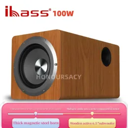 Subwoofer aktif hifi subwoofer 6.5 inç woofer 100W amplifikatör için ses hoparlör ev sinema hoparlör stereo güçlü bas müzik çalar