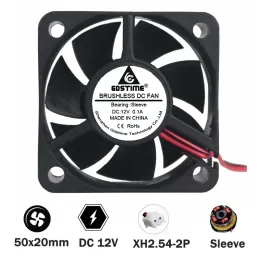 Kylning GDSTIME 10st 5cm Radiator DC 12V 7 Blad 50x50x20mm Brushless Cooling Fan 5020 2Pin 50mm x 20mm 4500 rpm Cooler Fans