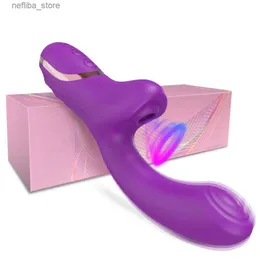 Other Health Beauty Items Powerful Dildo Vibrator 2 In 1 Licking Machine Clitoris Stimulator G-Spot Vibro Dildo Wand Female Clit Sucker Adult Adult Toys L410