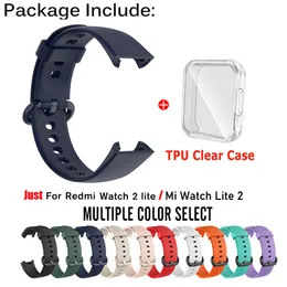 Silicone Watch Strap For Xiaomi Mi Watch Lite 2 Strap Replacement Watchbands Strap For Redmi Watch 2 Lite Correa Strap With Case