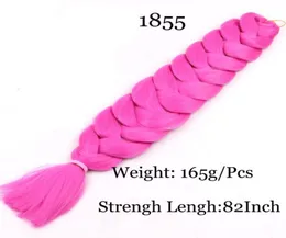 Larger Stock Synthetic Braiding Hair 82inch 165g Single Color High Temperature Fiber Synthetic Crochet Jumbo Braiding Hair Extensi4229614