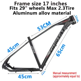 Гортат 17 "Горный велосипедный алюминиевый сплав рама сплавных сплавов подходит 29" Колеса MTB велосипедные каркасы.