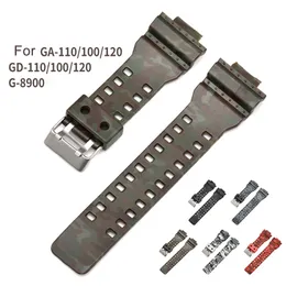 Titta på tillbehör TPU-rem för Casio G-chock GA110 GA100 GA120 GD120 GAX-100 GW-8900 GLS-100 Sport Watch Band Wrist Armband
