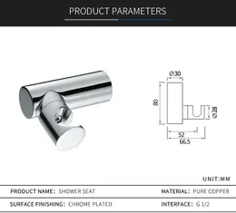 ABS CHROME Duschhuvudhållare Justerbar stigerfäste Rack Väggmonterad handhållen duschhållare Badrumstillbehör