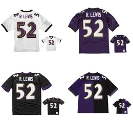 Genähte Fußballtrikots 52 Ray Lewis 2004 Mesh Legacy Retro Classics Jersey Männer Frauen Jugend S-6xlpurple White Black